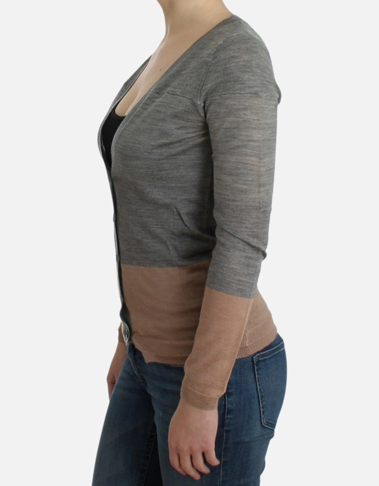 TwoTone Knit Cardigan Women - Gray Sweaters