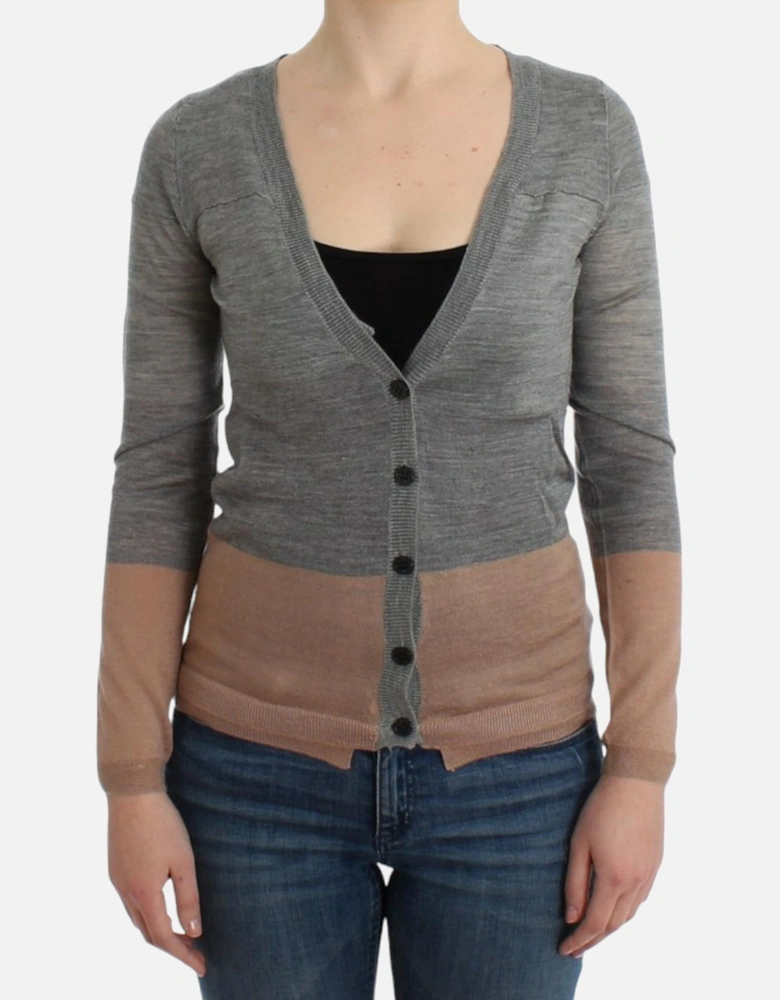 TwoTone Knit Cardigan Women - Gray Sweaters