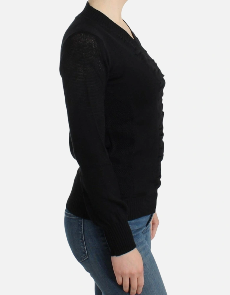 VNeck Knit Pullover Sweater Women - Black