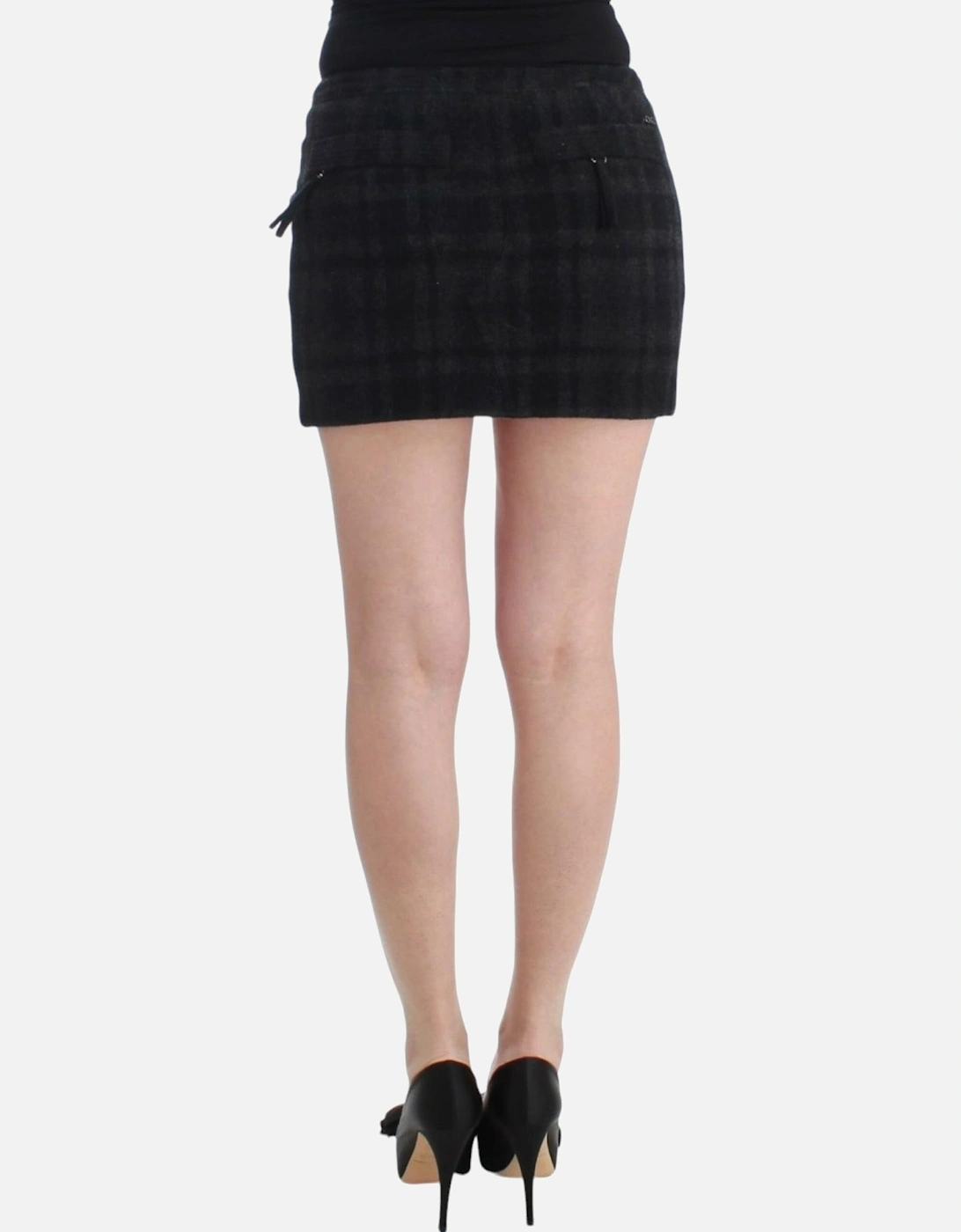 Mini Skirt Plaid Pattern Women - Gray