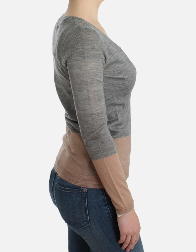 TwoTone Knit Cardigan Women - Gray Sweaters
