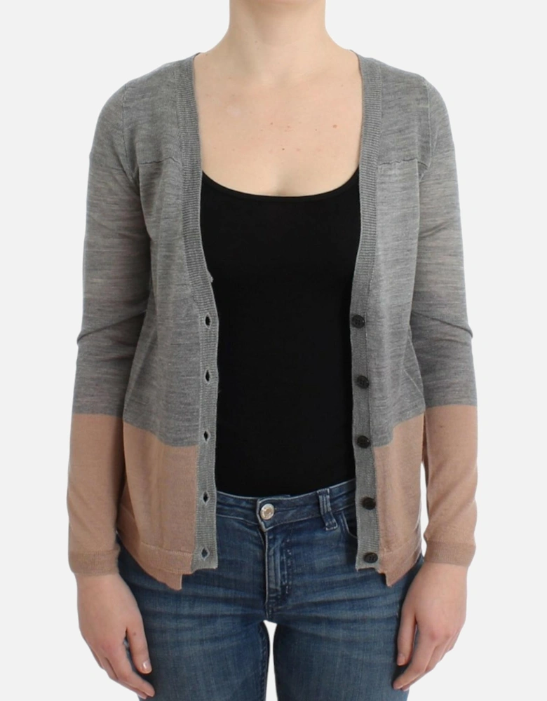 TwoTone Knit Cardigan Women - Gray Sweaters