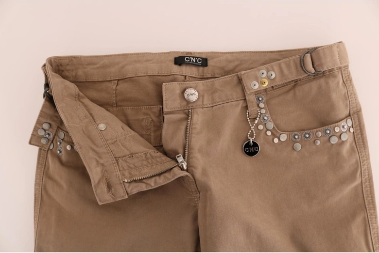 Pants Straight Leg Women - Beige Jeans