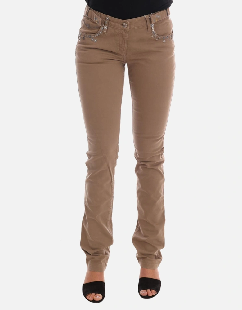 Pants Straight Leg Women - Beige Jeans