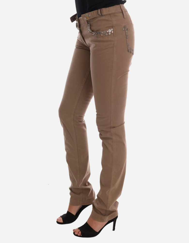 Pants Straight Leg Women - Beige Jeans