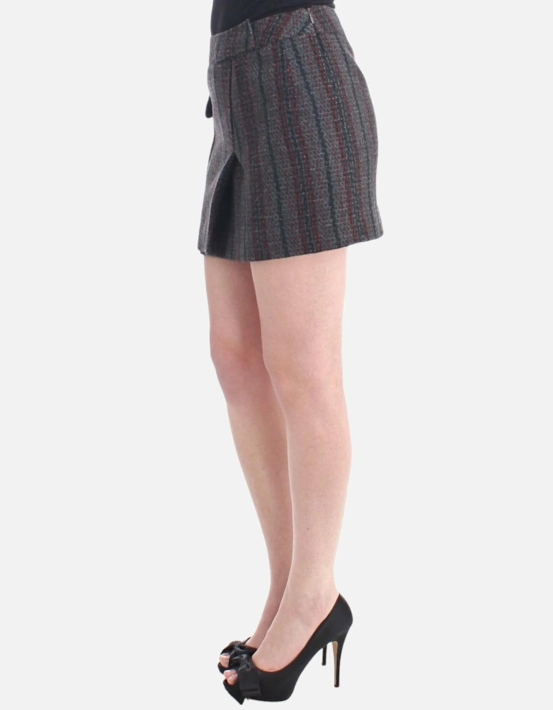 Mini Skirt ALine Wool Blend Women - Gray