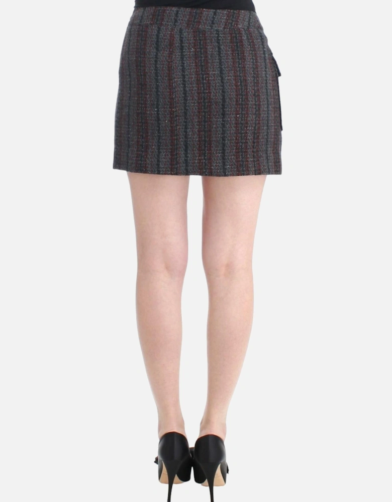 Mini Skirt ALine Wool Blend Women - Gray