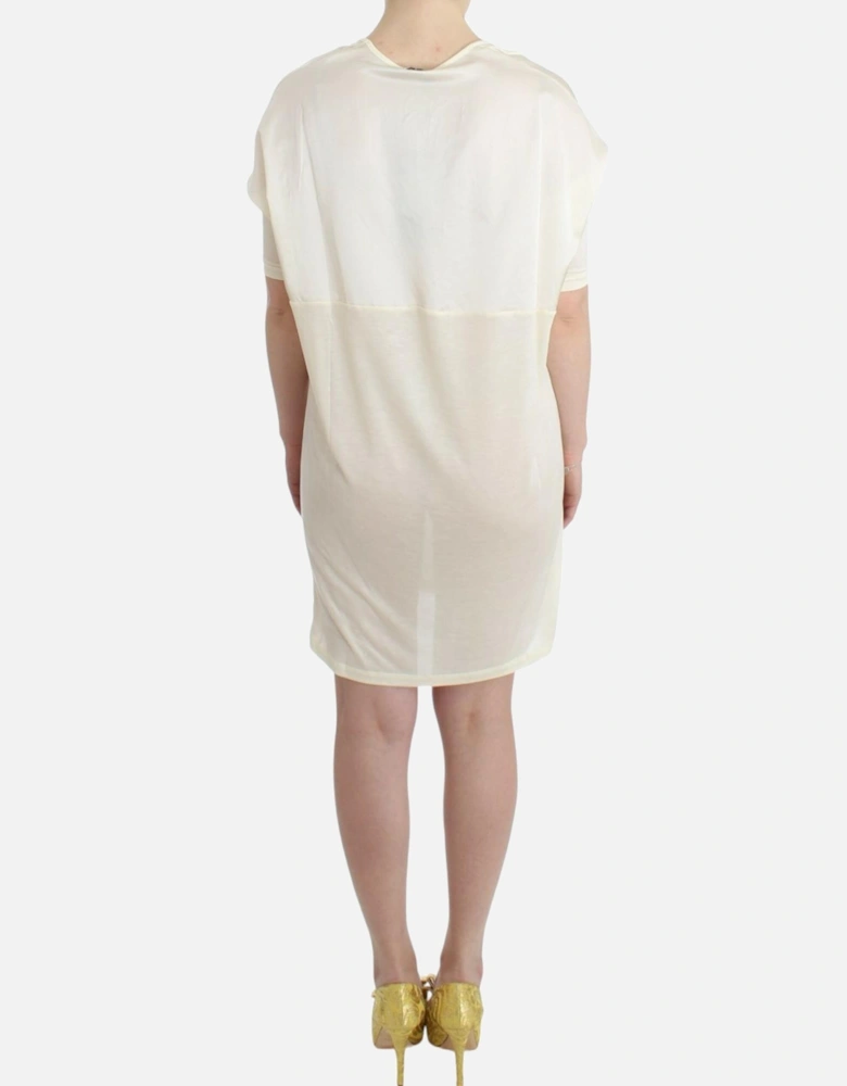 Short Sleeve White Modal Above-Knee Dress Women Dresses
