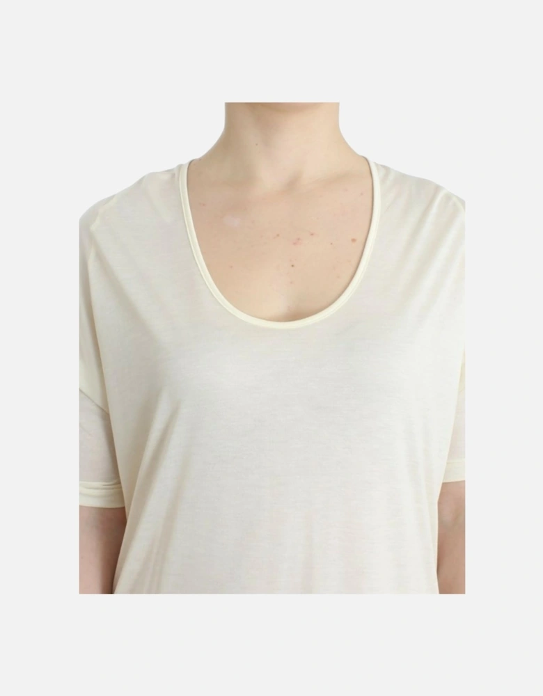 Short Sleeve White Modal Above-Knee Dress Women Dresses