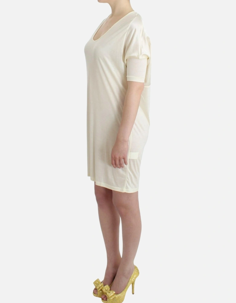 Short Sleeve White Modal Above-Knee Dress Women Dresses