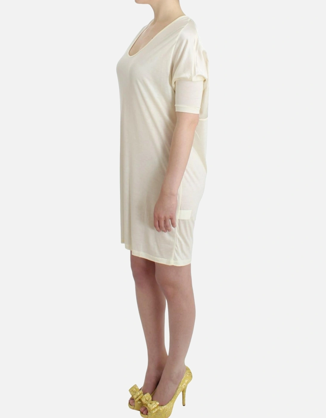 Short Sleeve White Modal Above-Knee Dress Women Dresses