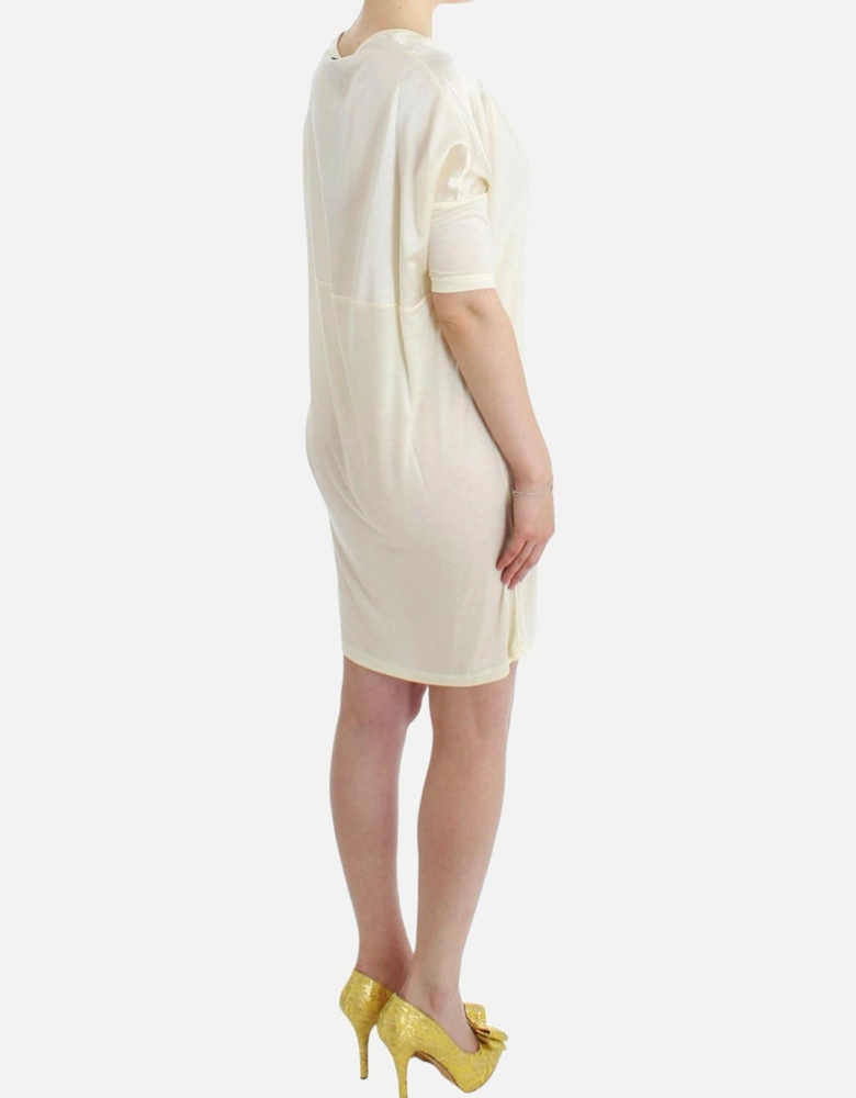 Short Sleeve White Modal Above-Knee Dress Women Dresses