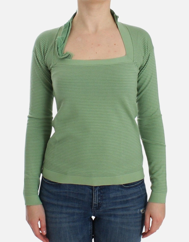 Long Sleeve Knit Pullover Sweater Women - Green