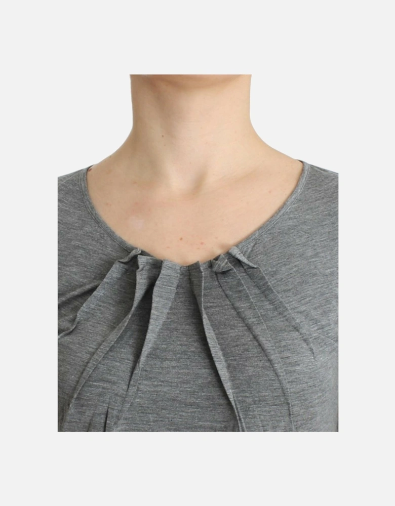 34 Sleeve Pleated Blouse Women - Gray T-Shirts