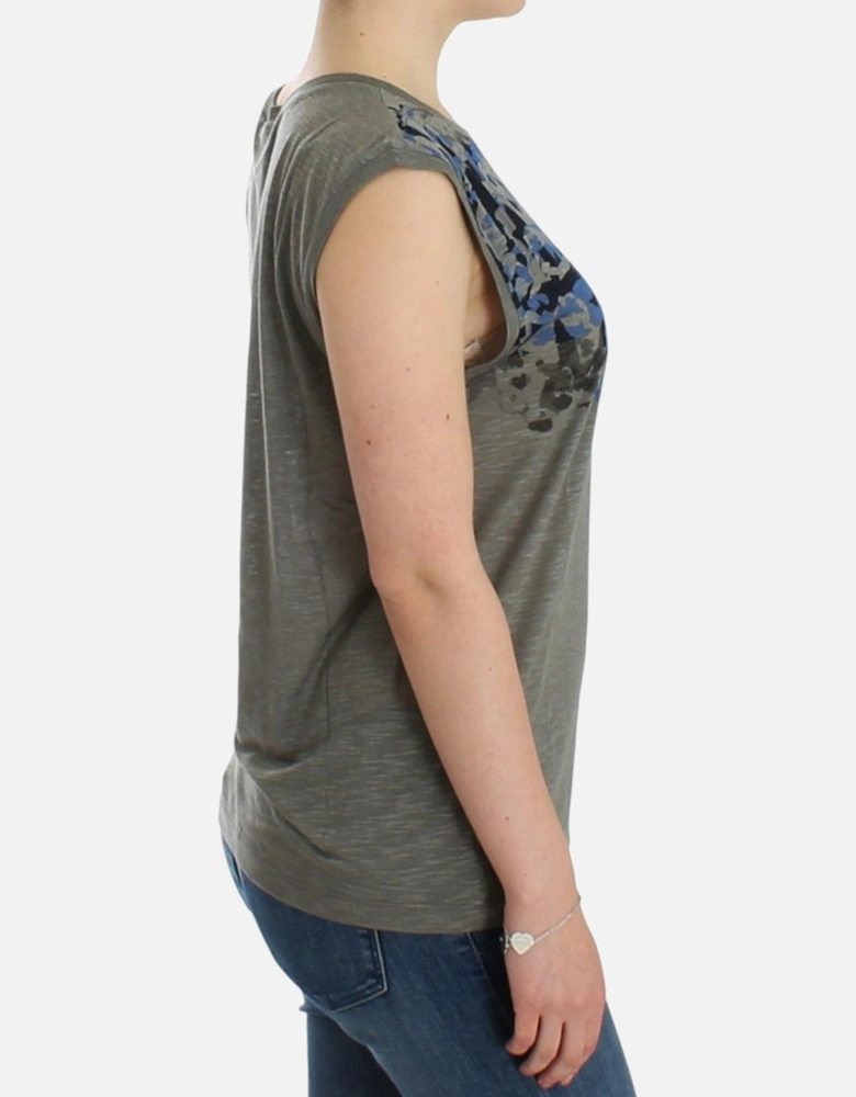 Sleeveless T-Shirt with Logo Detailing Women - Gray