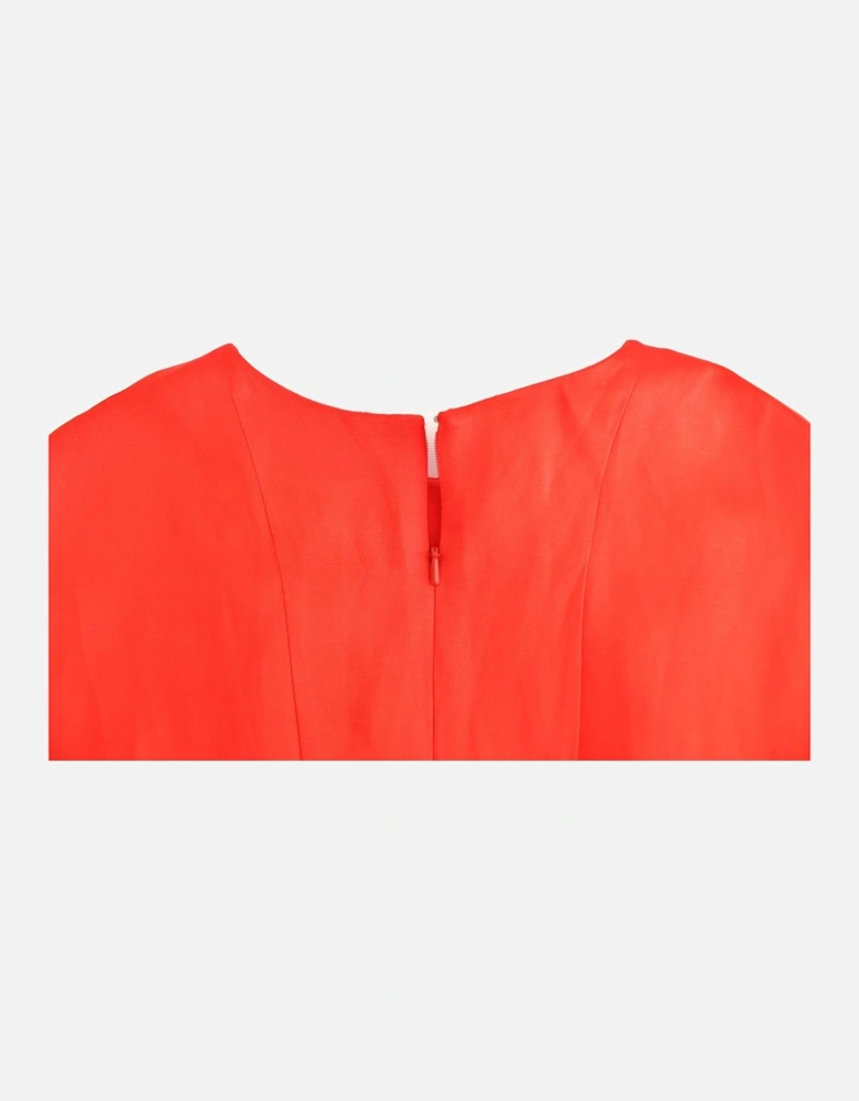Red Mini Dress Three Quarter Sleeves Women Dresses
