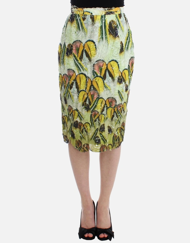 Pencil SkirtFloral PrintSilk Women - Multicolor