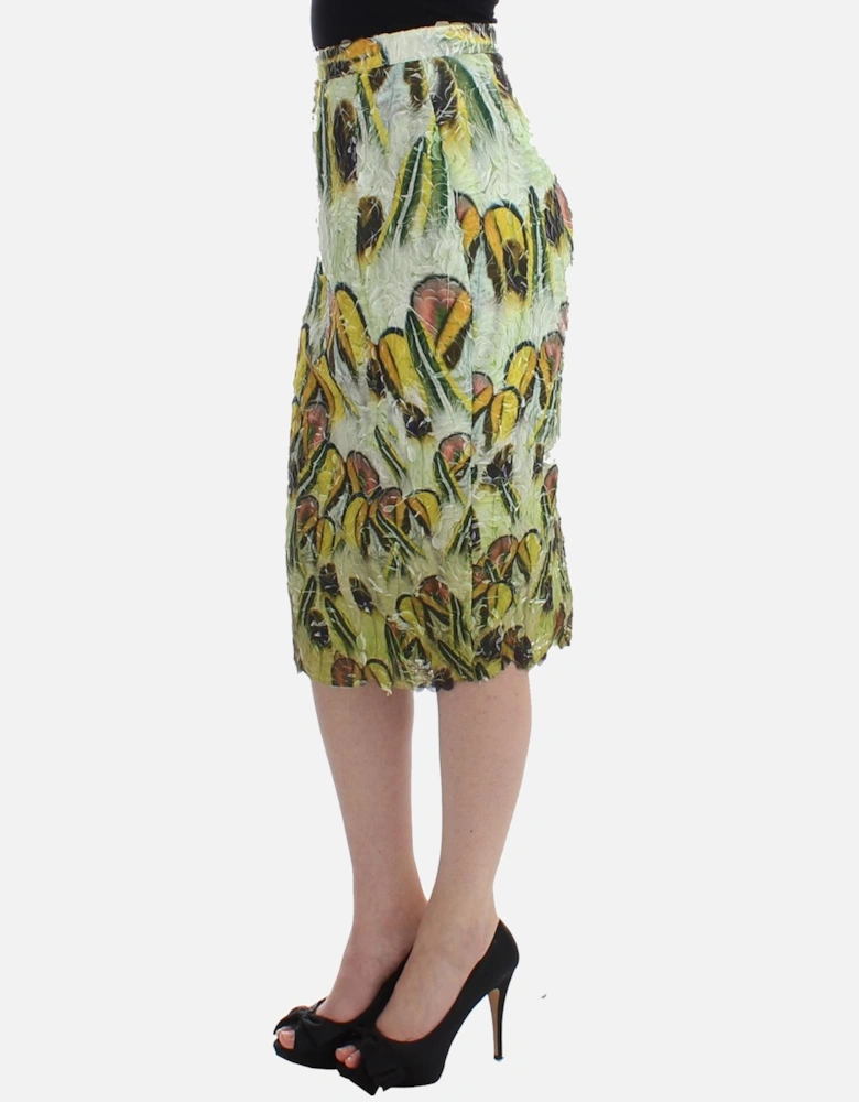 Pencil SkirtFloral PrintSilk Women - Multicolor