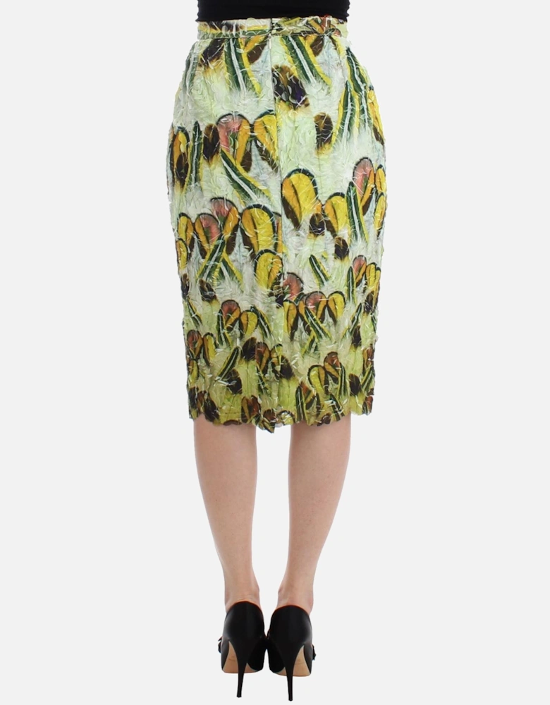 Pencil SkirtFloral PrintSilk Women - Multicolor