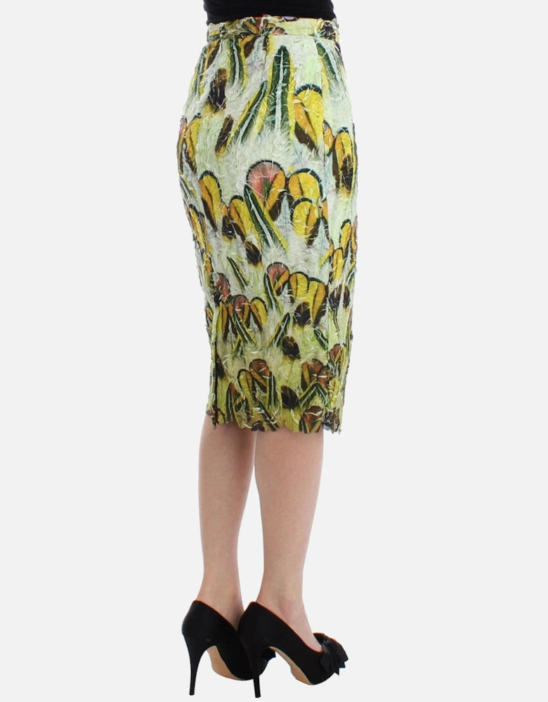 Pencil SkirtFloral PrintSilk Women - Multicolor
