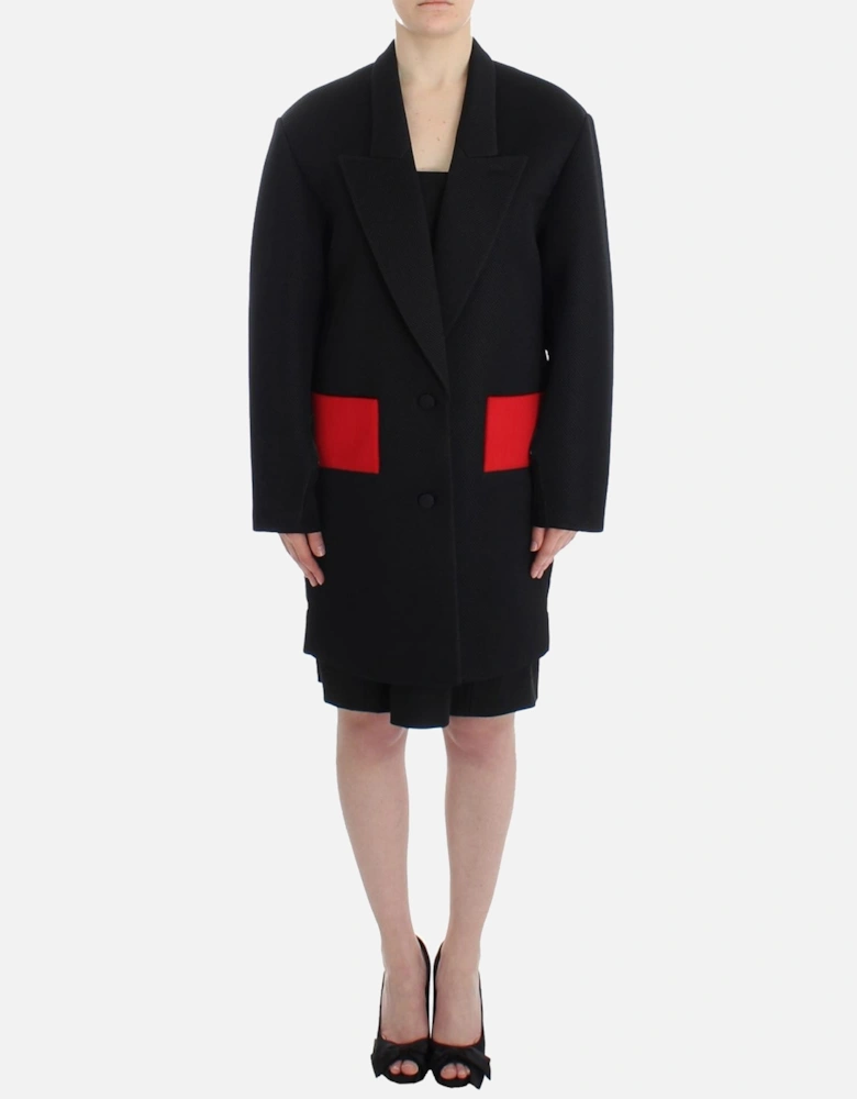 Blazer Notch Collar Long Sleeves Women - Black Suits
