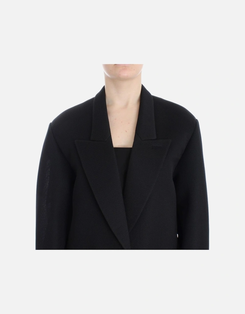 Blazer Notch Collar Long Sleeves Women - Black Suits