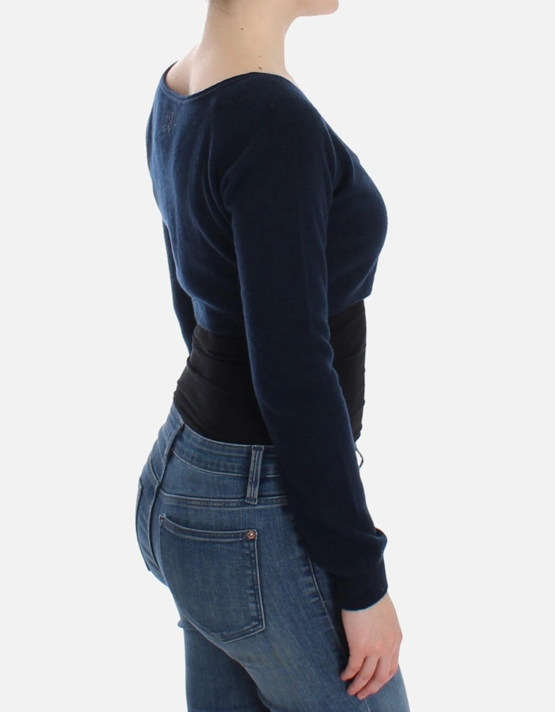 Cashmere Cropped Cardigan Women - Blue Sweaters
