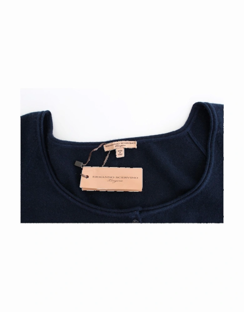 Cashmere Cropped Cardigan Women - Blue Sweaters