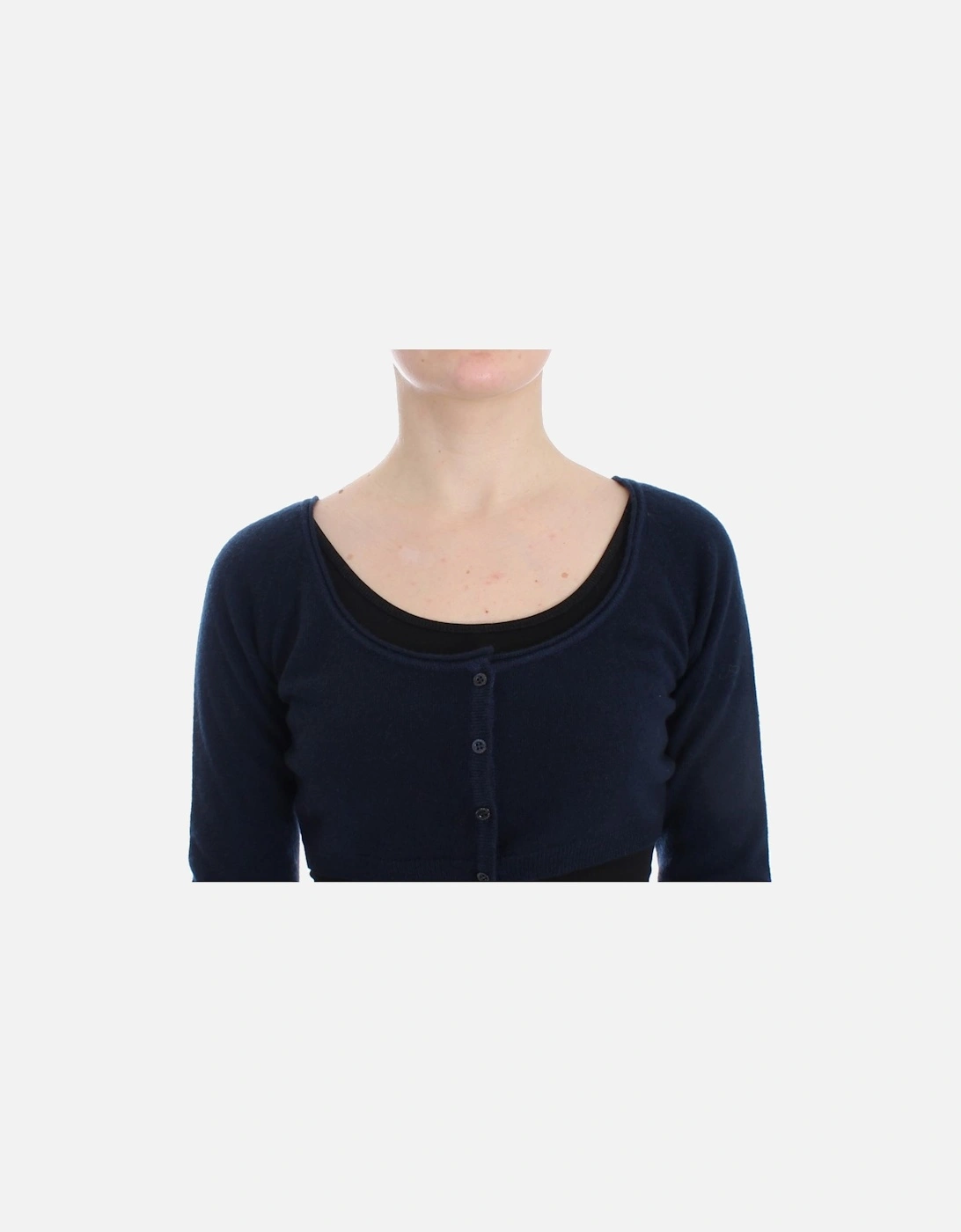 Cashmere Cropped Cardigan Women - Blue Sweaters