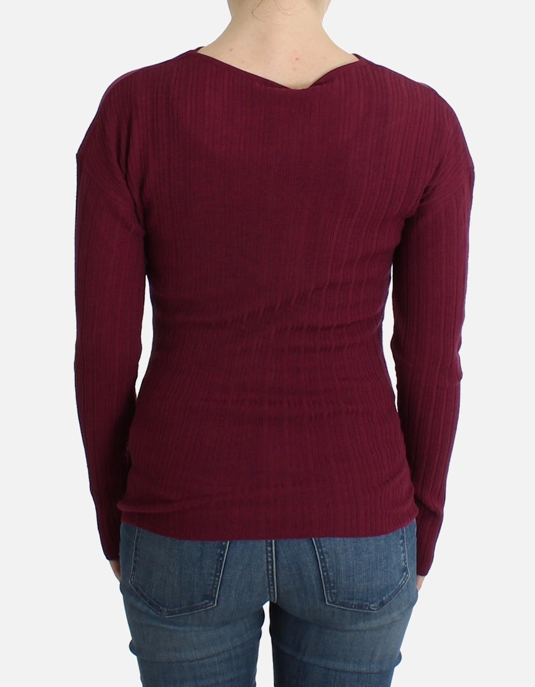 Twisted VNeck Knit Sweater Women - Purple