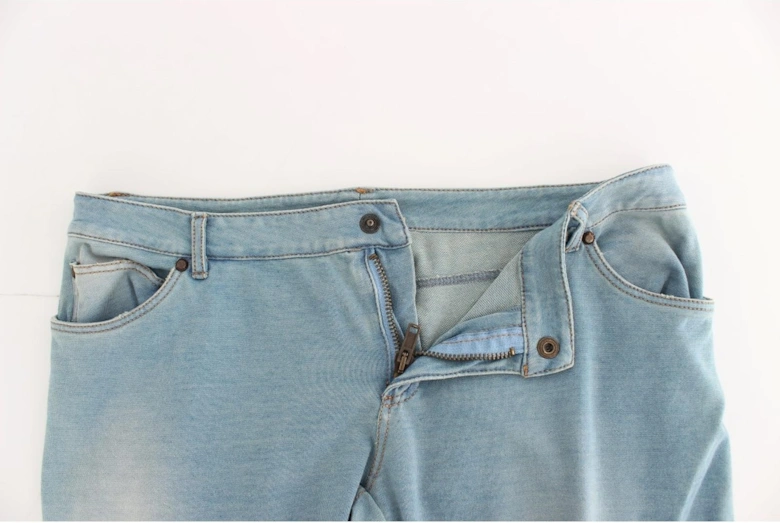 Cropped Jeans Light Blue Denim Women Jeans