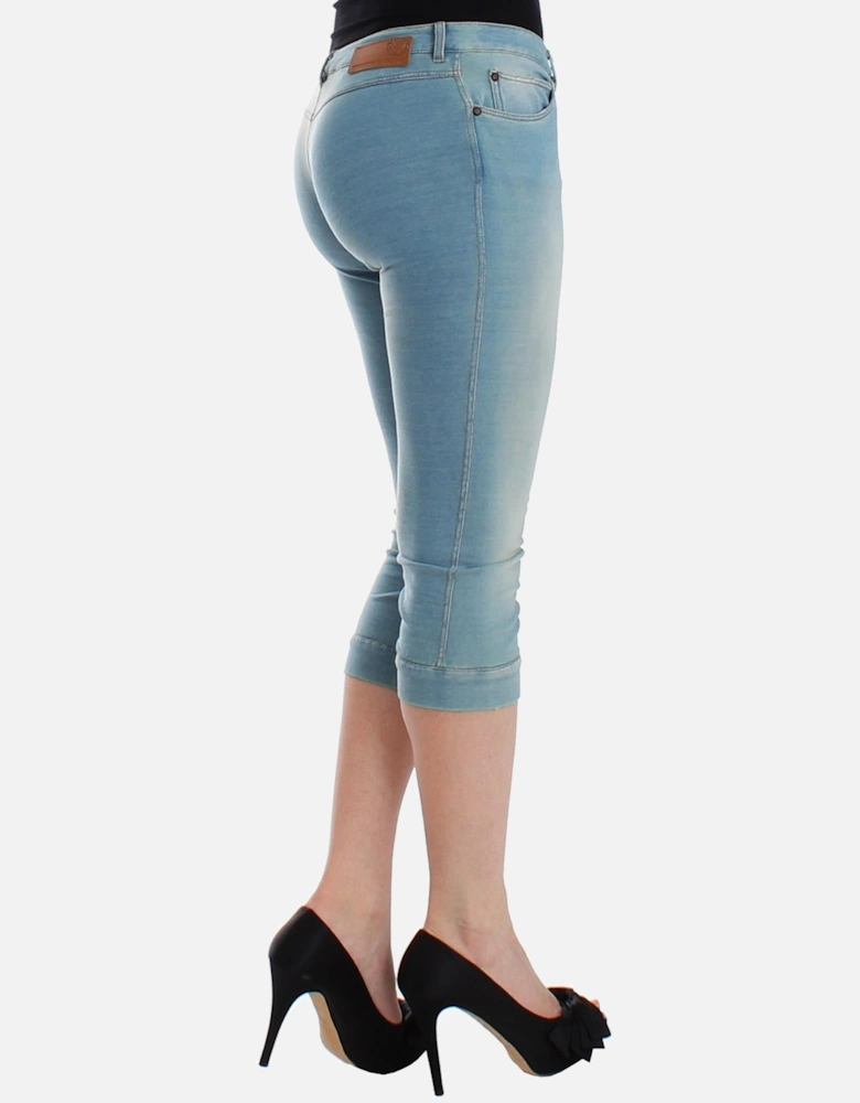 Cropped Jeans Light Blue Denim Women Jeans