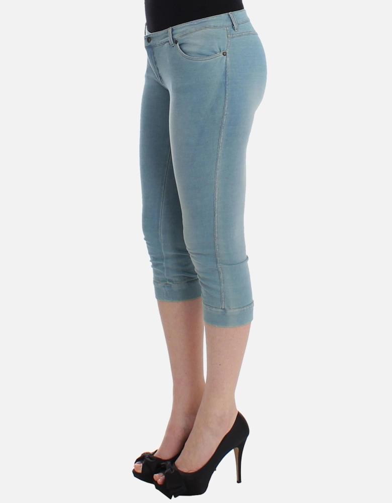 Cropped Jeans Light Blue Denim Women Jeans