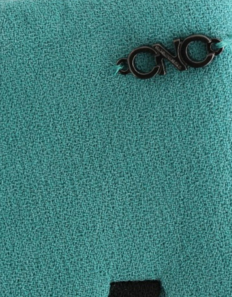 Teal Mini Wrap Skirt Asymmetrical Hem Women - Blue