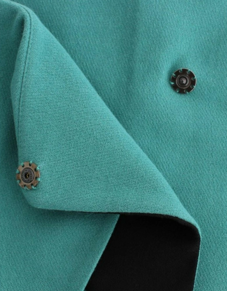 Teal Mini Wrap Skirt Asymmetrical Hem Women - Blue