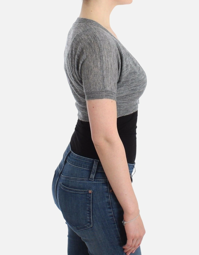 Lingerie Bolero Sweater with Button Closure Women - Gray T-Shirts