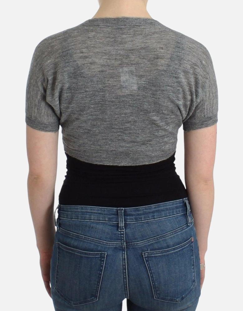 Lingerie Bolero Sweater with Button Closure Women - Gray T-Shirts