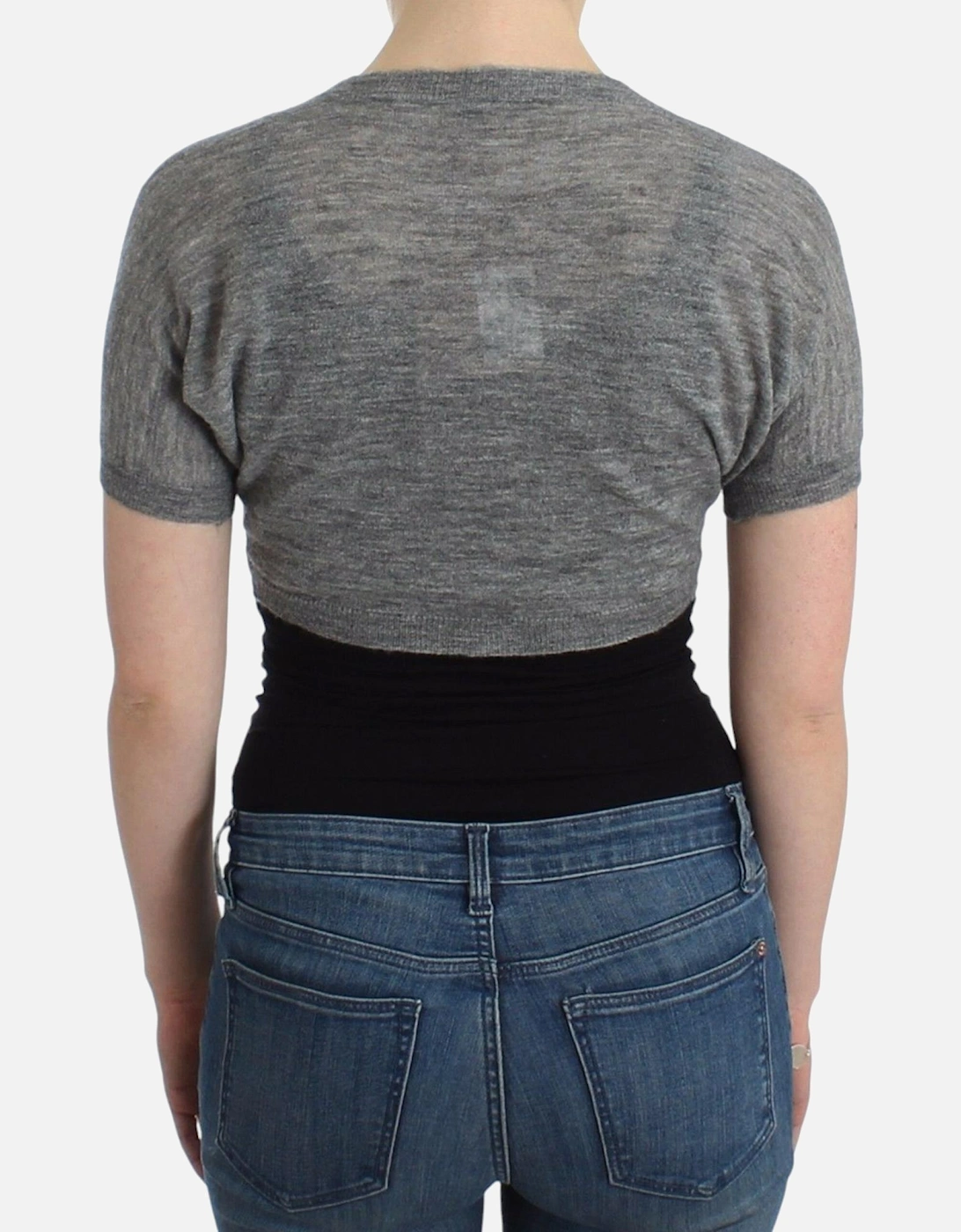 Lingerie Bolero Sweater with Button Closure Women - Gray T-Shirts