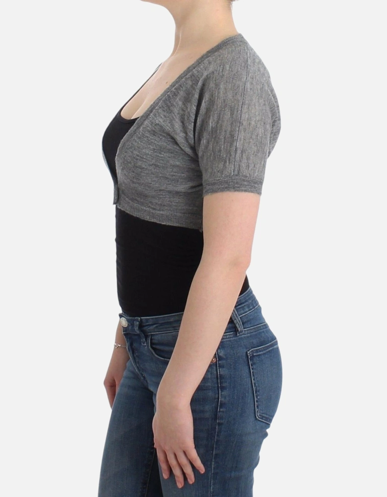 Lingerie Bolero Sweater with Button Closure Women - Gray T-Shirts