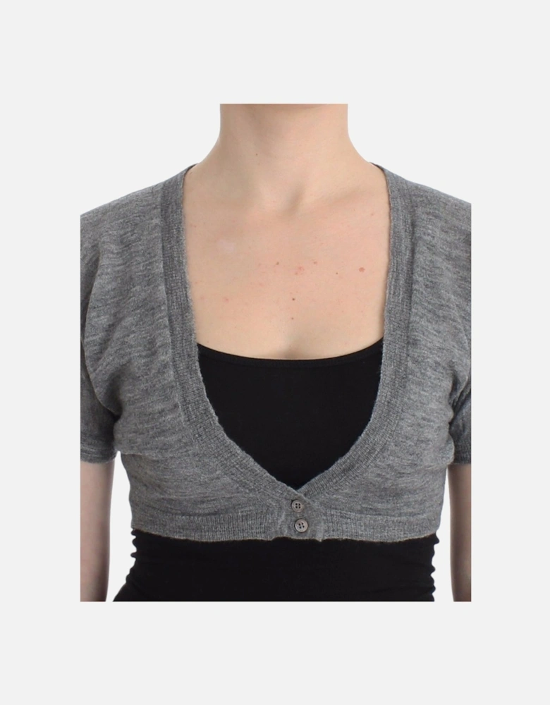Lingerie Bolero Sweater with Button Closure Women - Gray T-Shirts