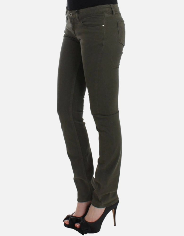 Pants Straight Leg Olive Green Women Jeans