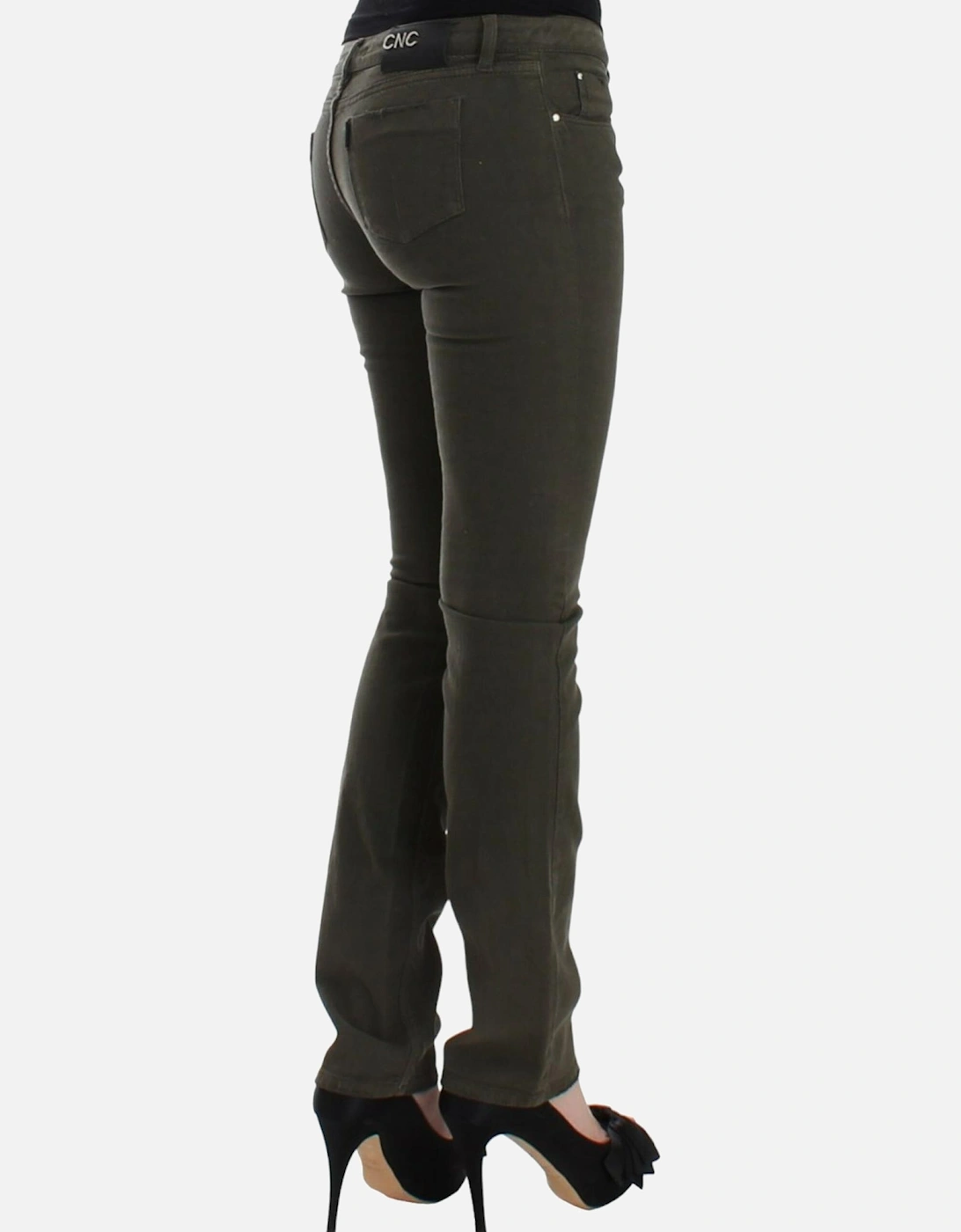 Pants Straight Leg Olive Green Women Jeans