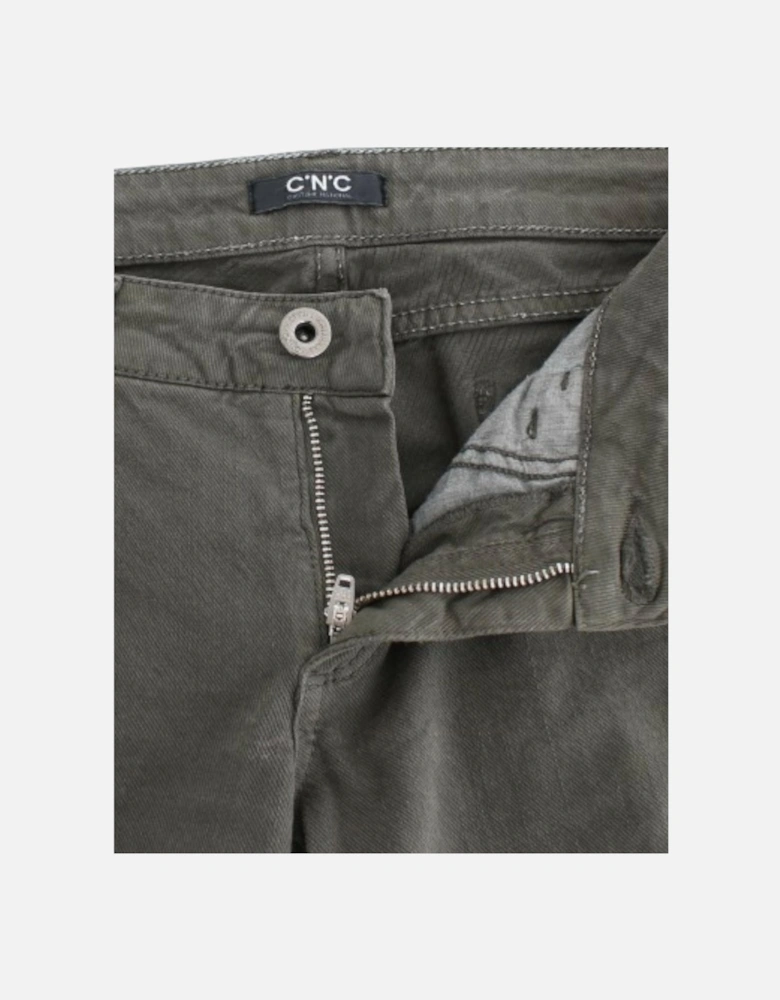 Pants Straight Leg Olive Green Women Jeans