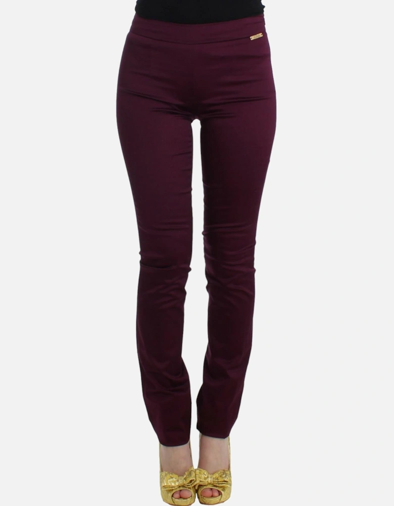 Pants Slim Fit Burgundy Women - Purple Jeans