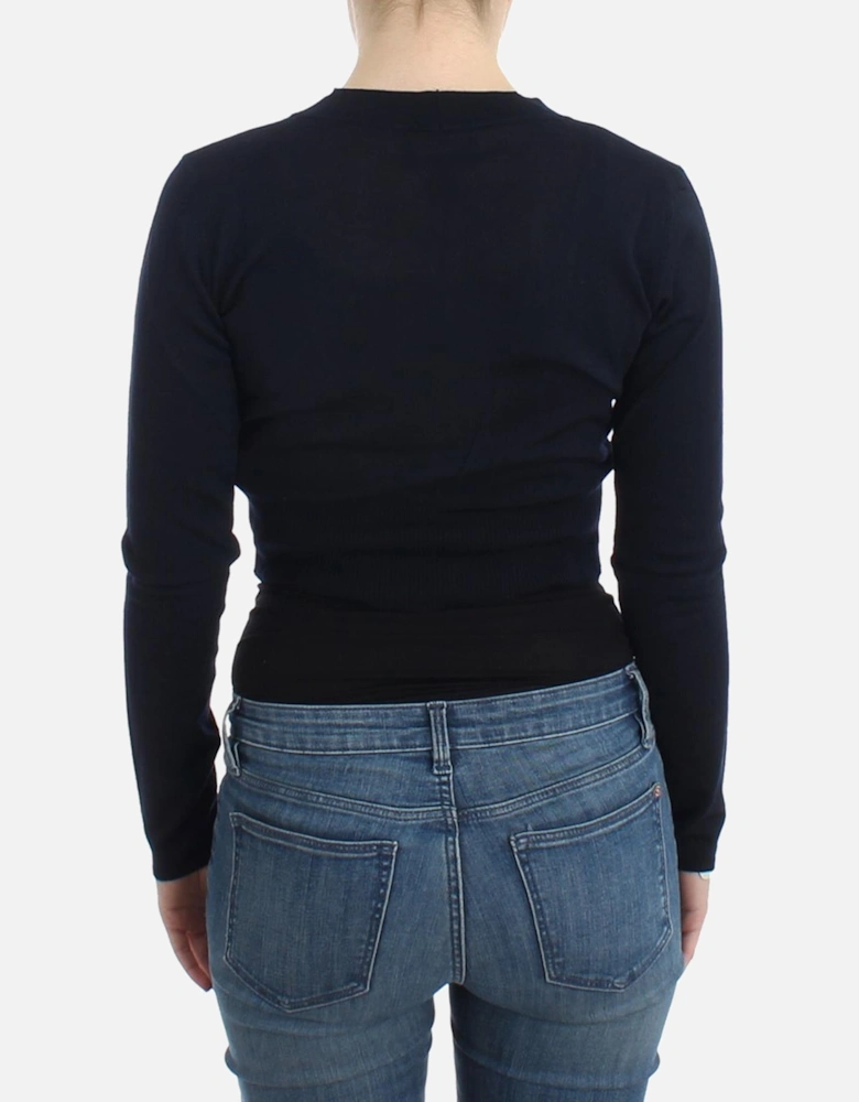 Cropped VNeck Cardigan Women - Black Sweaters