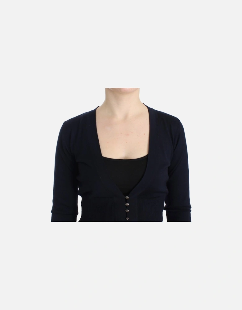 Cropped VNeck Cardigan Women - Black Sweaters