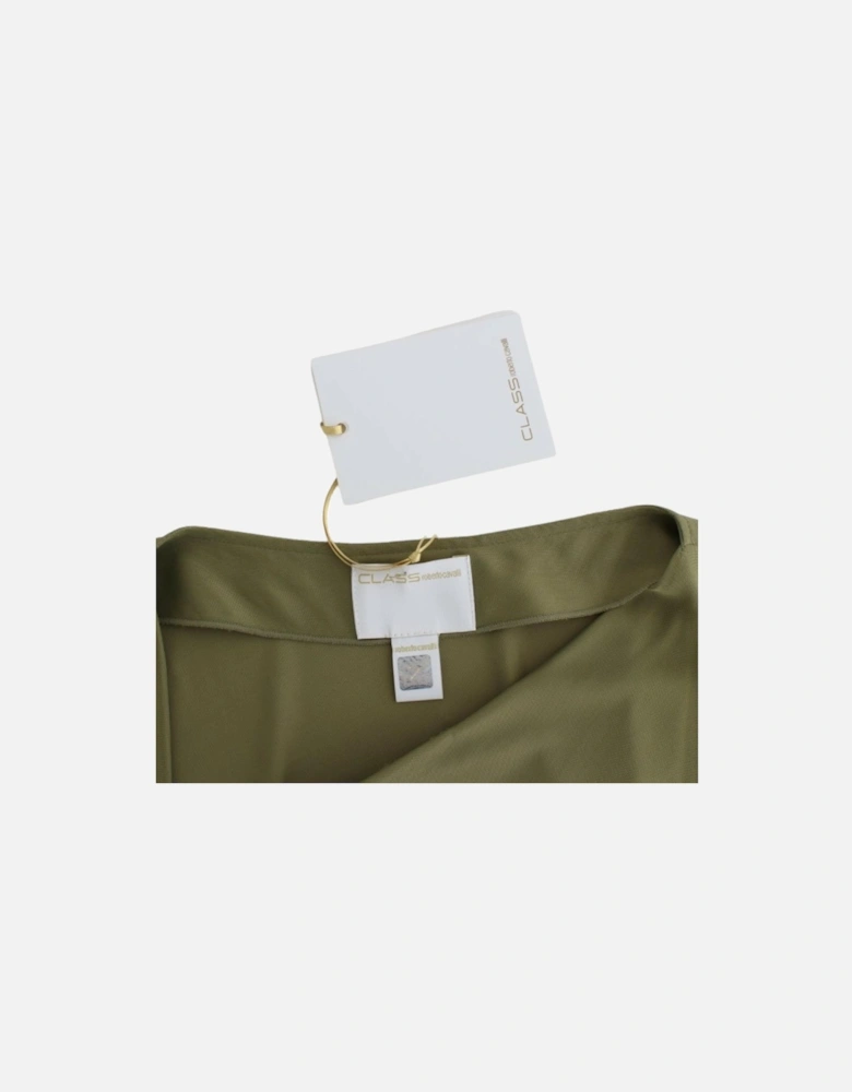 Asymmetrical Neck Tunic Olive Green Women T-Shirts