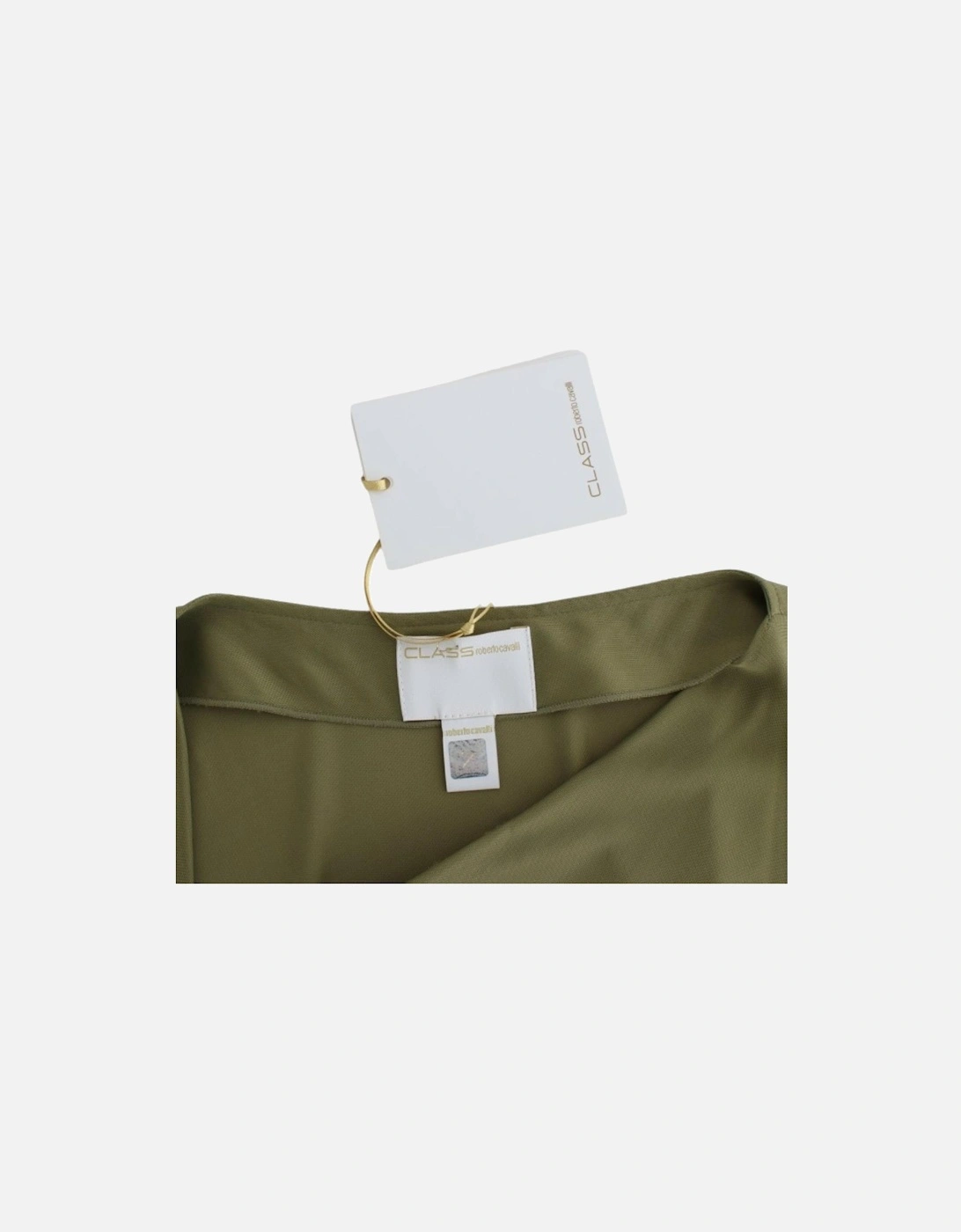 Asymmetrical Neck Tunic Olive Green Women T-Shirts