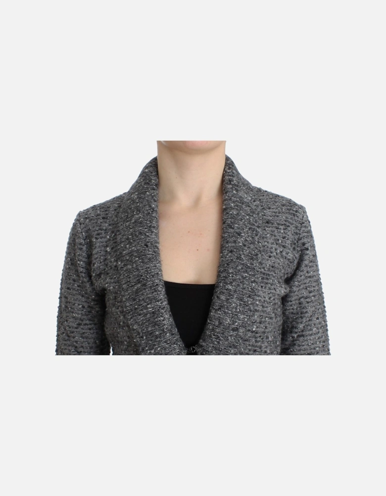 Knit Cardigan Gray Tie Waist Women Sweaters
