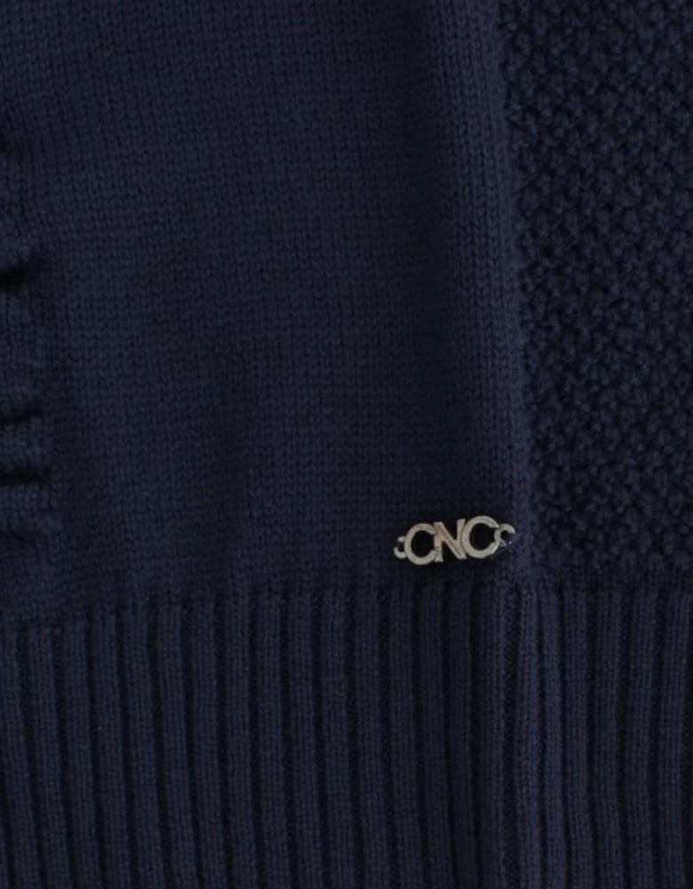 VNeck Knit Merino Wool Sweater Women - Blue